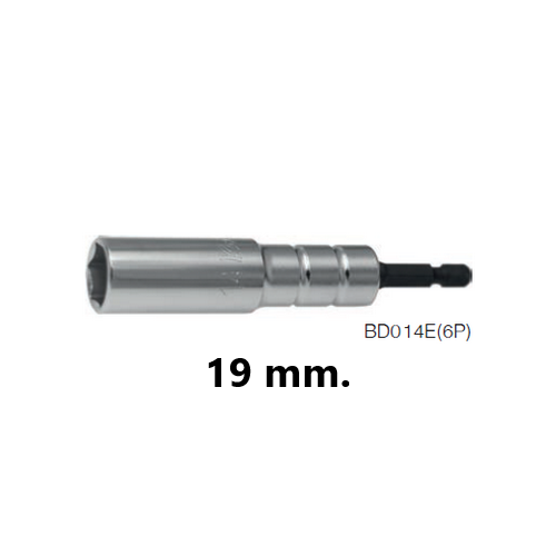 SKI - สกี จำหน่ายสินค้าหลากหลาย และคุณภาพดี | KOKEN BD014E-19 ลูกบ๊อกยาว 6P-19mm. ใช้กับไขควงไฟฟ้าแกน 1/4นิ้ว